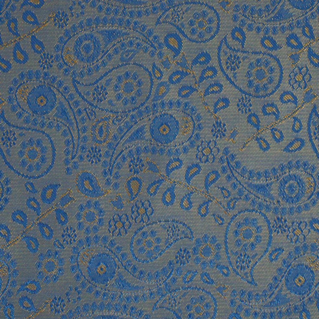 Futterstoff Paisley Viskosemix blau gelborange
